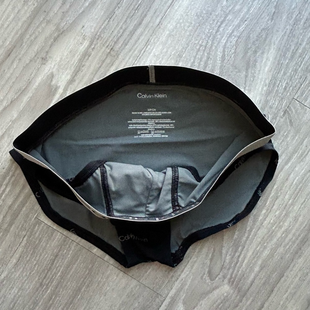 Calvin Klein | Brushed Microfiber Stretch Hip Brief in Black Logo Print (Small) - Picture 9 of 15